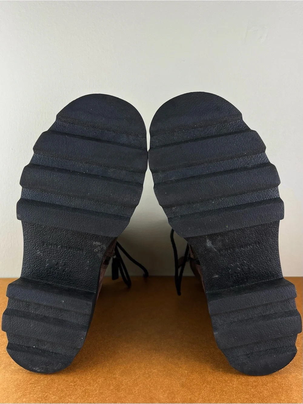 TORY BURCH BROWN SUEDE COMBAT BOOTS